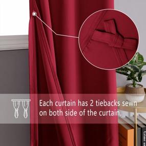 img 3 attached to Enhance Your Privacy And Comfort With DWCN Red Blackout Curtains - Insulated Thermal Protection And Tiebacks Included - Perfect For Living Room And Bedroom, 42 X 63 Inch Size, Set Of 2 Panels