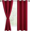 enhance your privacy and comfort with dwcn red blackout curtains - insulated thermal protection and tiebacks included - perfect for living room and bedroom, 42 x 63 inch size, set of 2 panels logo