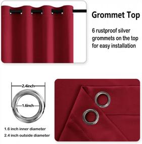 img 1 attached to Enhance Your Privacy And Comfort With DWCN Red Blackout Curtains - Insulated Thermal Protection And Tiebacks Included - Perfect For Living Room And Bedroom, 42 X 63 Inch Size, Set Of 2 Panels