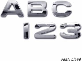 img 1 attached to Изготовленные на заказ хромированные автоматические буквы и цифры с дизайном в облачном стиле - персонализированные для вашего автомобиля