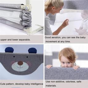 img 1 attached to SYOO SINGYOO Bed Rails for Toddlers: Upgraded Extra Long Bed Guardrail with Cute Bear Design - Fits Twin, Queen, and King Size Mattresses (80(L)*30(H)inch, Buck)