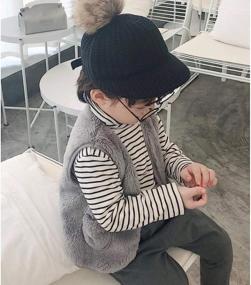 img 1 attached to 🧥 Stylish Unisex Baby Girls Boys Faux Fur Sleeveless Vest Coat Lightweight V-Neck Short Gilet for Toddler