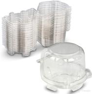 🧁 mt products clear pet plastic cupcake or muffin holder container - pack of 15 - product visibility guaranteed логотип