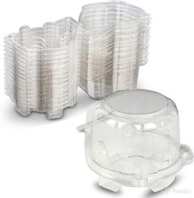 img 4 attached to 🧁 MT Products Clear PET Plastic Cupcake or Muffin Holder Container - Pack of 15 - Product Visibility Guaranteed