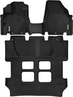 oedro all weather floor mats 3 row liner set black | compatible for 2011-2017 honda odyssey | full set car floor liners | 1st, 2nd, and 3rd row included logo