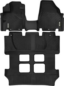 img 4 attached to OEDRO All Weather Floor Mats 3 Row Liner Set Black | Compatible for 2011-2017 Honda Odyssey | Full Set Car Floor Liners | 1st, 2nd, and 3rd Row Included