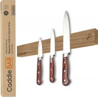 franluca 16” wood magnetic knife strip – powerful wall mounted kitchen knife holder, caddiebar premium wooden magnet rack for knives. logo
