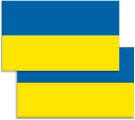 ignixia ukrainian flag car decals 3x5 inches (pack of 2) - premium vinyl uv laminate stickers for car bumpers, windows, flags логотип