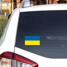 img 1 attached to IGNIXIA Ukrainian Flag Car Decals 3x5 Inches (Pack of 2) - Premium Vinyl UV Laminate Stickers for Car Bumpers, Windows, Flags