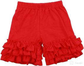 img 2 attached to 👶 Soft and Stylish Slowera Baby Toddler Girls Cotton Icing Ruffles Shorts Pants: Comfortable and Chic Bottoms for Little Fashionistas