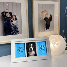 img 2 attached to Pets4Luv Pet Memorial Photo Frame 4x6 with Clay Paw Impression Kit - Keepsake Picture Frame for Dog or Cat Lovers, White/White