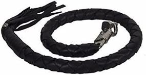 img 2 attached to 🔥 Premium 3-Inch Thick Biker Black Leather Get Back Whip Motorcycle Whip - Classic Old School 40-Inch