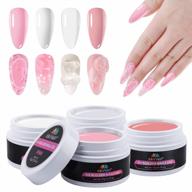 solid builder gel for nails, ebanku builder nail gel 4 colors clear nude white pink hard gel for nail art strengthen nail extension gel kit nail forms for beginners diy at home, 4 * 15ml logo