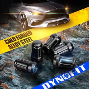 img 2 attached to Dynofit 1/2X20 Wheel Lug Nuts, 20 X Black Chrome 1/2''-20 Aftermarket Lug Nut With 1 Key, 60 Degree Conical/Cone Bulge Seat, 6 Spline Lugnuts 1.38" Tall 3/4" Hex For 5 Lug Tuner Rims Trailer