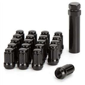 img 4 attached to Dynofit 1/2X20 Wheel Lug Nuts, 20 X Black Chrome 1/2''-20 Aftermarket Lug Nut With 1 Key, 60 Degree Conical/Cone Bulge Seat, 6 Spline Lugnuts 1.38" Tall 3/4" Hex For 5 Lug Tuner Rims Trailer