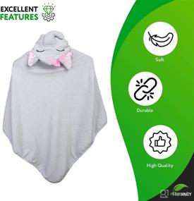 img 1 attached to 🐘 PUREVACY Baby Hooded Towel: Gentle Care with Pretty Elephant Design – Safe, Soft & Cute Toddler Towels for Girls & Boys