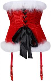 img 2 attached to Plus Size Gothic Overbust Corset Top: Satin And Lace-Up Design For Women