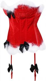 img 3 attached to Plus Size Gothic Overbust Corset Top: Satin And Lace-Up Design For Women