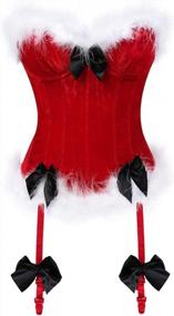 img 4 attached to Plus Size Gothic Overbust Corset Top: Satin And Lace-Up Design For Women