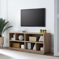 bowman rectangular tv stand for tv's up to 65" in white oak logo