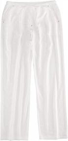 img 2 attached to Men'S Cotton Linen Baggy Lounge Pants W/ Elastic Waist & Drawstring | Beach Trousers With Pockets