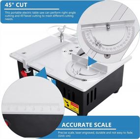 img 1 attached to Portable Precision Mini Table Saw With Adjustable Cut Depth And Variable Speed Power Supply - Ideal For Wood, Metal And Plastic Cutting