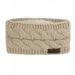 beige muryobao women's winter warm fleece-lined cable knit headband ear warmer logo