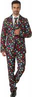 stand out in style with eraspooky colorful hearts print lover suit for men: jacket, pants, and tie set logo