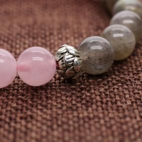 img 1 attached to AMORWING Women'S Protective Balancing Bracelet With Rose Quartz And Labradorite For Enhanced Well-Being
