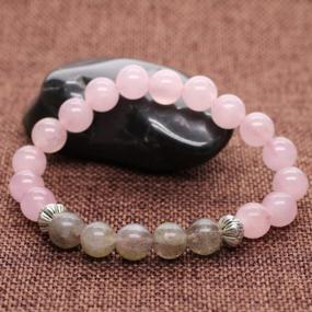 img 3 attached to AMORWING Women'S Protective Balancing Bracelet With Rose Quartz And Labradorite For Enhanced Well-Being