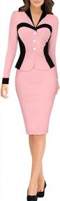img 4 attached to Babyonlinedress Women'S Colorblock Fake Two Piece Bodycon Pencil Dress