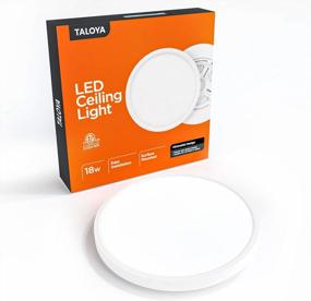 img 4 attached to TALOYA 8.9 Inch Flush Mount Ceiling Light, 18W, 5000K Daylight, 1800Lm, Round Surface Mounted Fixture, ELT Listed - Perfect For Aisles, Balconies, Corridors, Hallways, And Stairwells