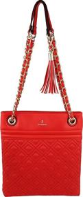 img 4 attached to 👜 BRENTANO Quilted Leather Handbags & Wallets: Stylish Shoulder Tassel Bags for Women