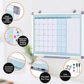 img 1 attached to MAKELLO Magnetic Dry Erase Calender Whiteboard: Perfect For Home, Bedroom, Office & Classroom - 24X18 Inches