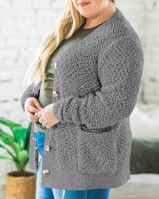 img 1 attached to Stay Warm And Stylish With SySea'S Plus Size Fuzzy Popcorn Cardigan