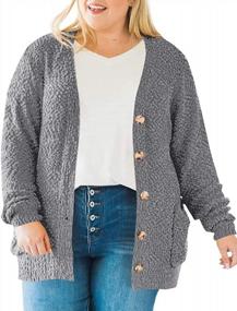 img 3 attached to Stay Warm And Stylish With SySea'S Plus Size Fuzzy Popcorn Cardigan