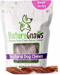 img 4 attached to Natural Beef Gullet Sticks For Dogs - Nature Gnaws Beef Jerky Springs - Simple And Tasty Chew Treats - Premium Quality - Rawhide-Free - 7-8 Inches Long