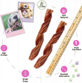 img 2 attached to Natural Beef Gullet Sticks For Dogs - Nature Gnaws Beef Jerky Springs - Simple And Tasty Chew Treats - Premium Quality - Rawhide-Free - 7-8 Inches Long