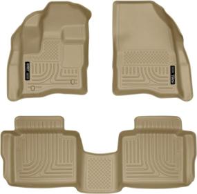 img 4 attached to 🚗 Husky Liners Weatherbeater Series, Front & 2nd Seat Floor Liners - Tan, 98703, Compatible with 2010-2019 Ford Taurus, 3-Piece Set