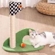 🐱 mewoofun golf style cat scratching post with interactive ball toy - 19.5" tall premium sisal post for indoor cats logo