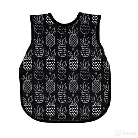 img 4 attached to BapronBaby Monochrome Pineapple Waterproof Stain Resistant Bib - Machine Washable - Size 6m - 5yr (Baby/Toddler 6m-3T)