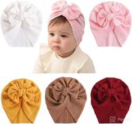 👶 cutest newborn baby hospital hat with big bow cap - huixiang soft cotton toddler kids girl head wrap логотип
