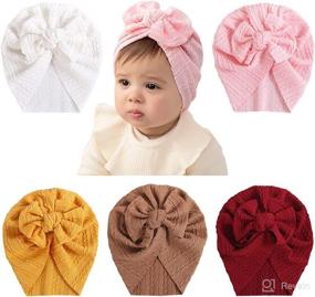 img 4 attached to 👶 Cutest Newborn Baby Hospital Hat with Big Bow Cap - HUIXIANG Soft Cotton Toddler Kids Girl Head Wrap