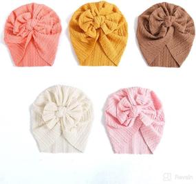 img 1 attached to 👶 Cutest Newborn Baby Hospital Hat with Big Bow Cap - HUIXIANG Soft Cotton Toddler Kids Girl Head Wrap