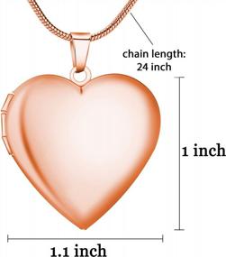 img 3 attached to Personalized Photo Locket Necklace - Engraved Text Heart, Holds 2 Photos For Vintage Memory Look