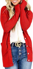 img 4 attached to Women'S Long Sleeve Open Front Cardigan Sweater - Nulibenna Chunky Button Down Outwear W/ Pockets