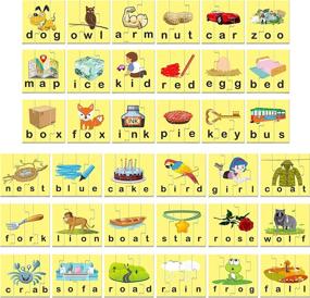 img 2 attached to Interactive Spelling Puzzles for Preschoolers: 72 Word Blocks with Error Correction Mechanism (3 and 4 Pieces, Double Sided)