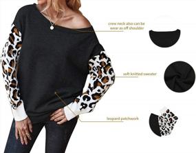 img 1 attached to Stay Trendy With Onlypuff Women'S Striped Long Sleeve Leopard Pullover Sweater
