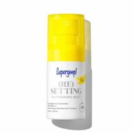 supergoop! (re)setting refreshing mist - spf 40 pa+++ facial mist with pollution filtering - sets makeup, refreshes uv protection and provides natural scent - 1 fl oz логотип