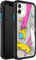 lifeproof slam series iphone 11 case - clear/black with pop art graphic design logo